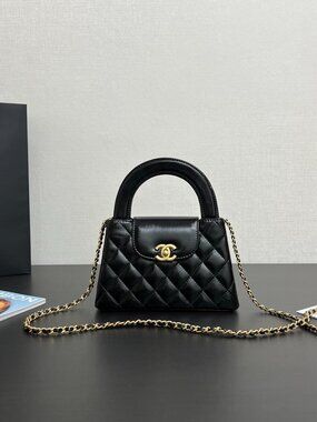 CHANEL Kelly Cross Shoulder Handbag Mini Women's Black